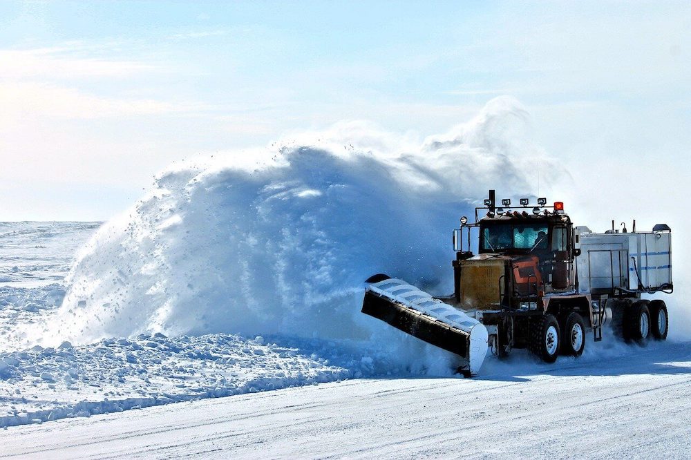 truck with snowplow